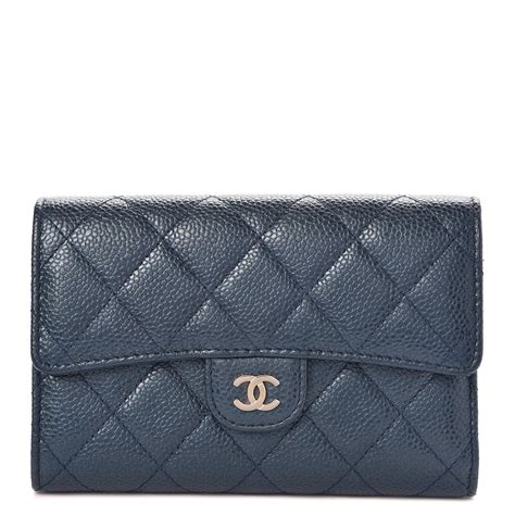 chanel dark blue wallet